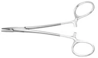 Miltex-Integra Neivert Needle Holder, Serrated Jaw, 5", Tungsten Carbide, One Angled Ring