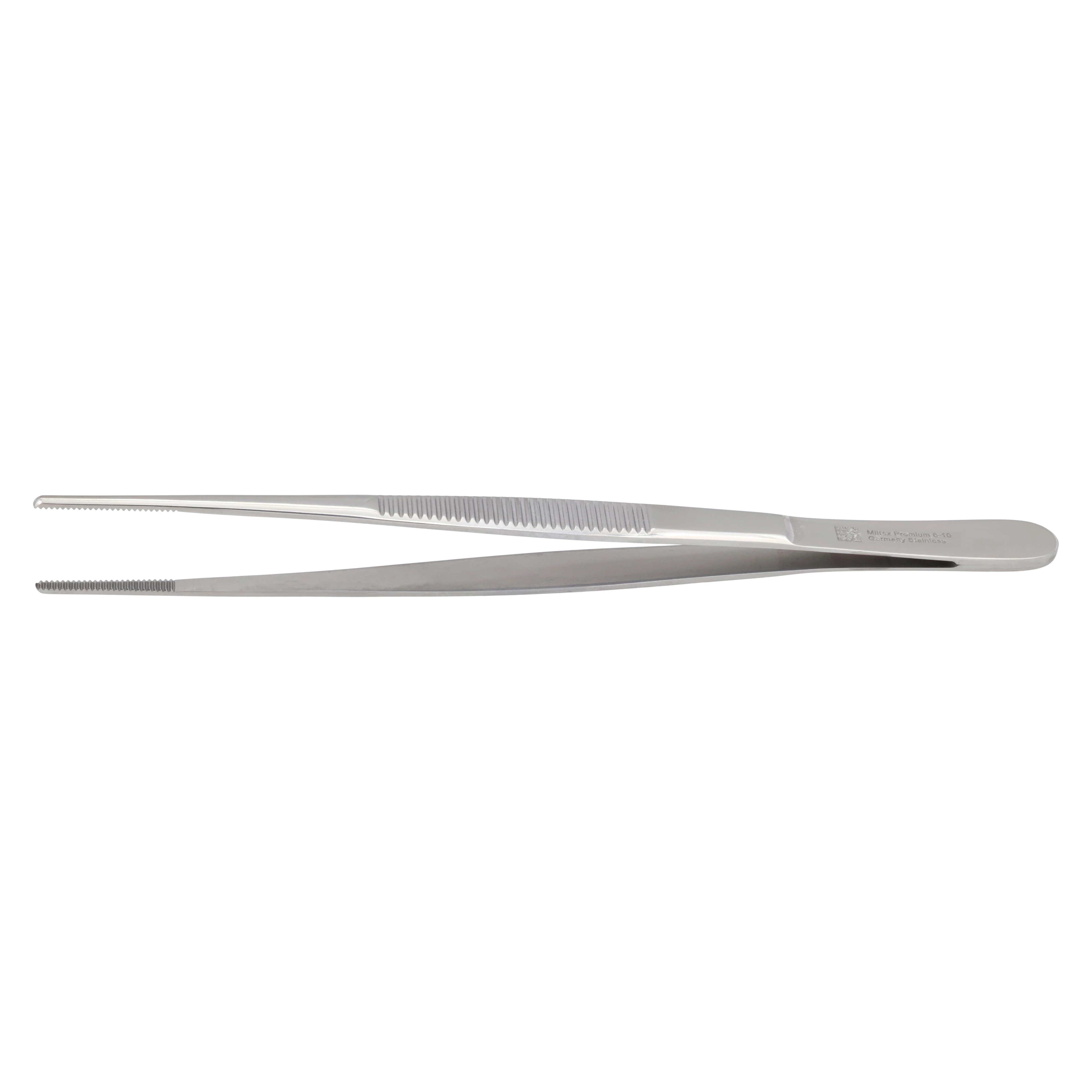 Miltex Dressing Forceps, 6", Serrated Tips and Handles, Stainless Steel, 1 Each