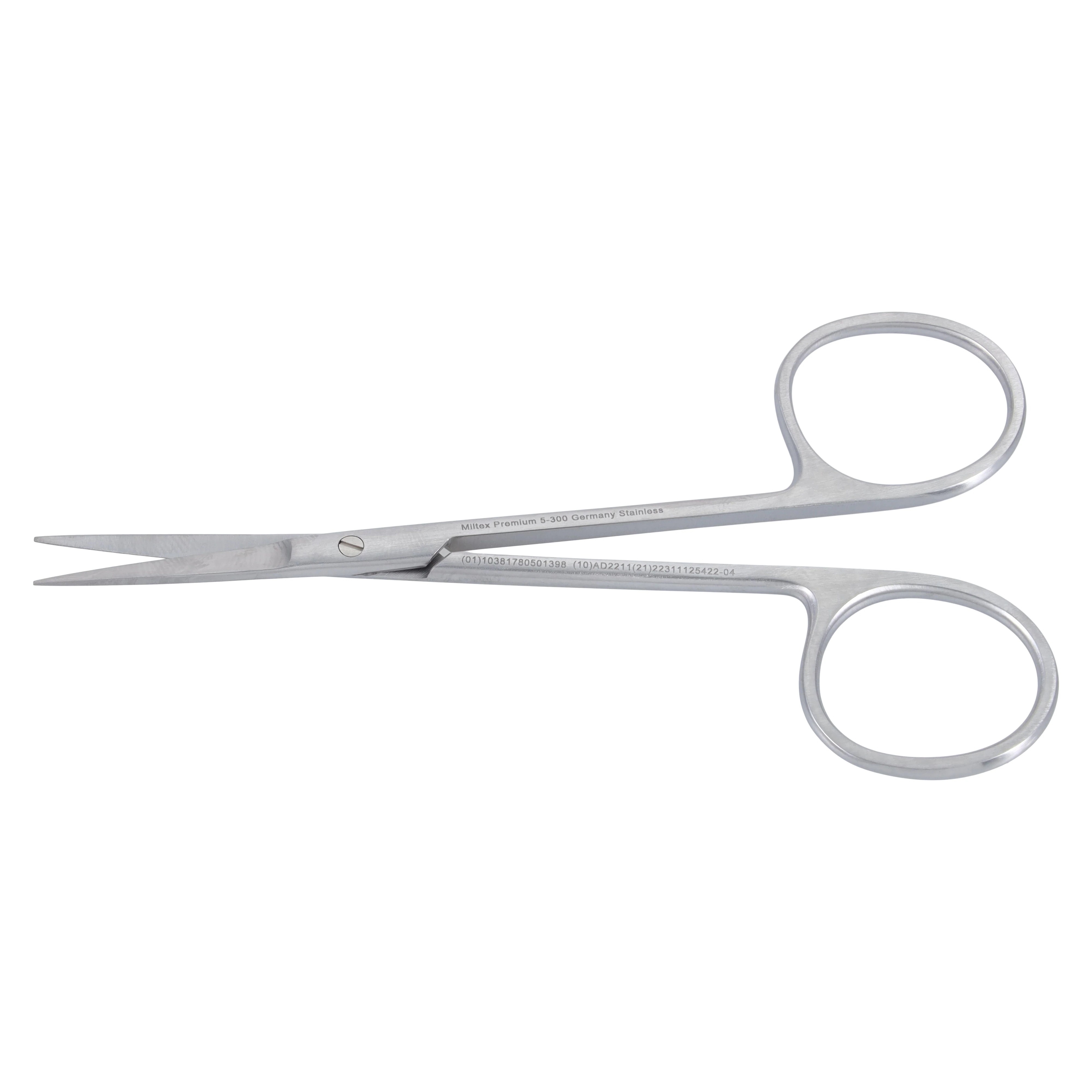 Miltex-Integra Iris Surgical Scissors, 4" Straight, Stainless Steel, Sharp/Sharp Tips, 5-300