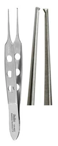 Bishop-Harmon Tissue Forceps, 1x2 Teeth, Straight, 3-3/8" (85mm), Stainless Steel, Autoclavable
