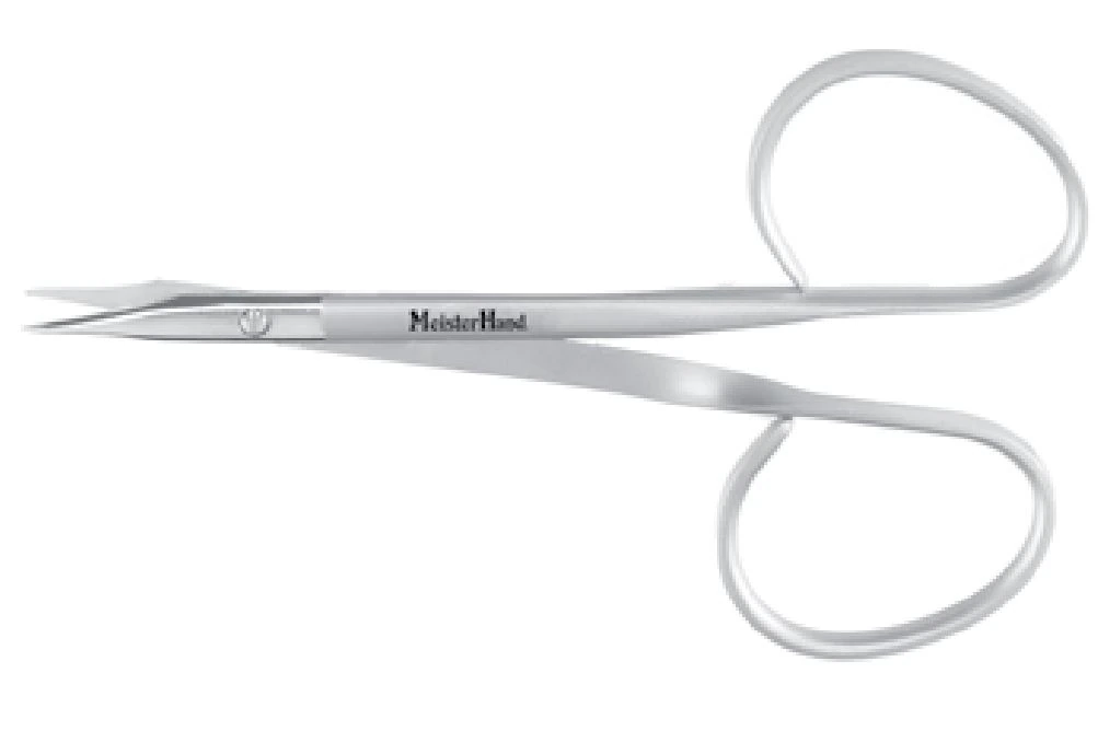 Meister-Hand Suture Scissors, Curved, 4" Stainless Steel, Eye Suture, Each