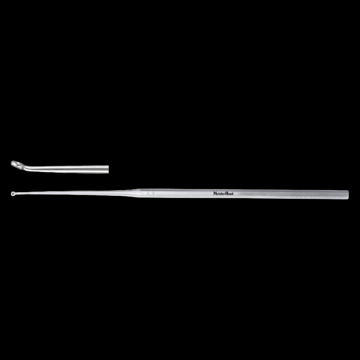Miltex Meister-Hand Buck Ear Curette, Angled, Blunt Size 2, 6-1/2" Stainless Steel, Each
