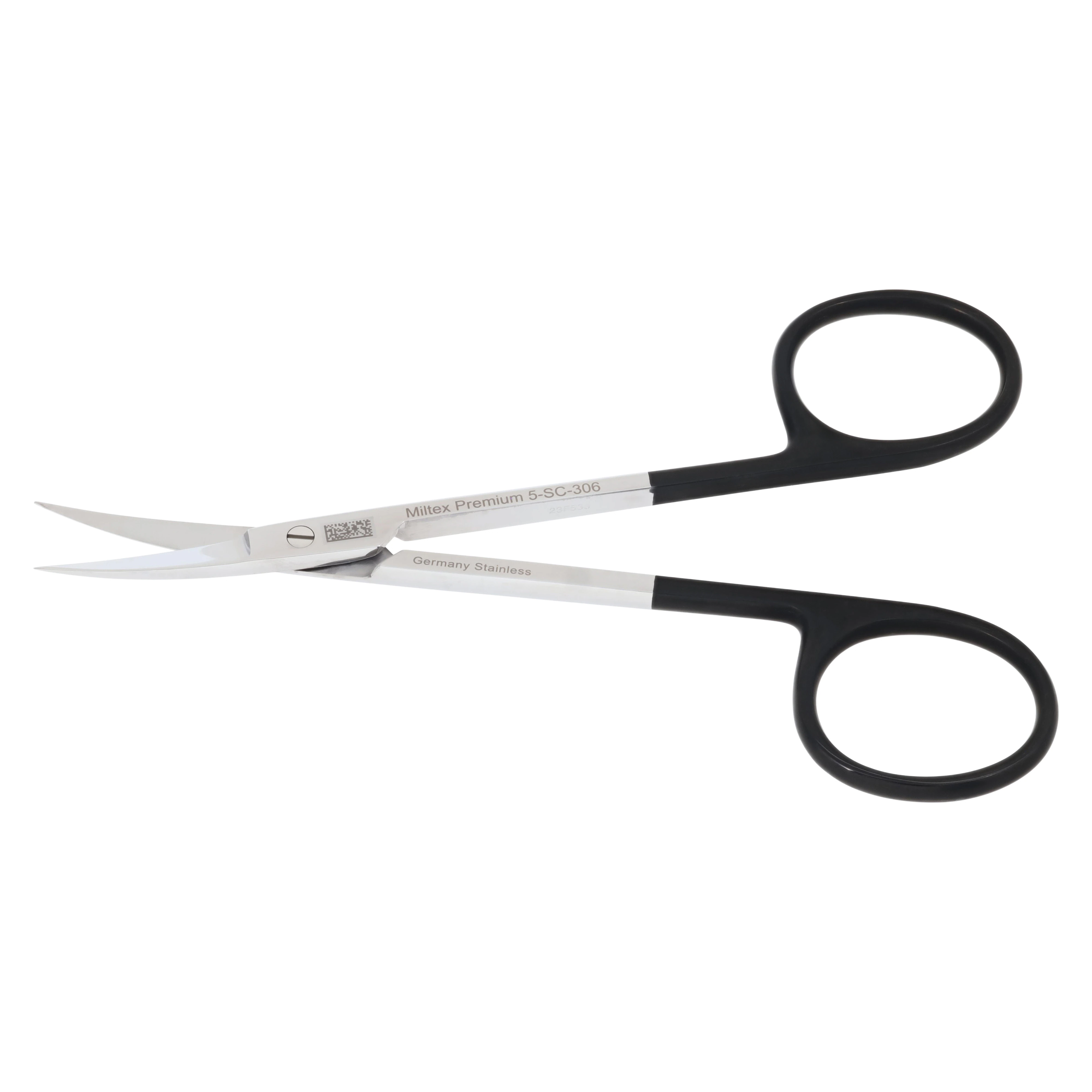 Miltex-Integra Curved Sharp SuperCut Iris Scissors, 4-1/2", Carbide-Serrated Blades, Stainless Steel, Reusable, Each