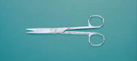 Miltex Surgical Scissors, Straight, 5-3/4" Overall Length, Stainless Steel, Sharp Tips, Reusable, Each