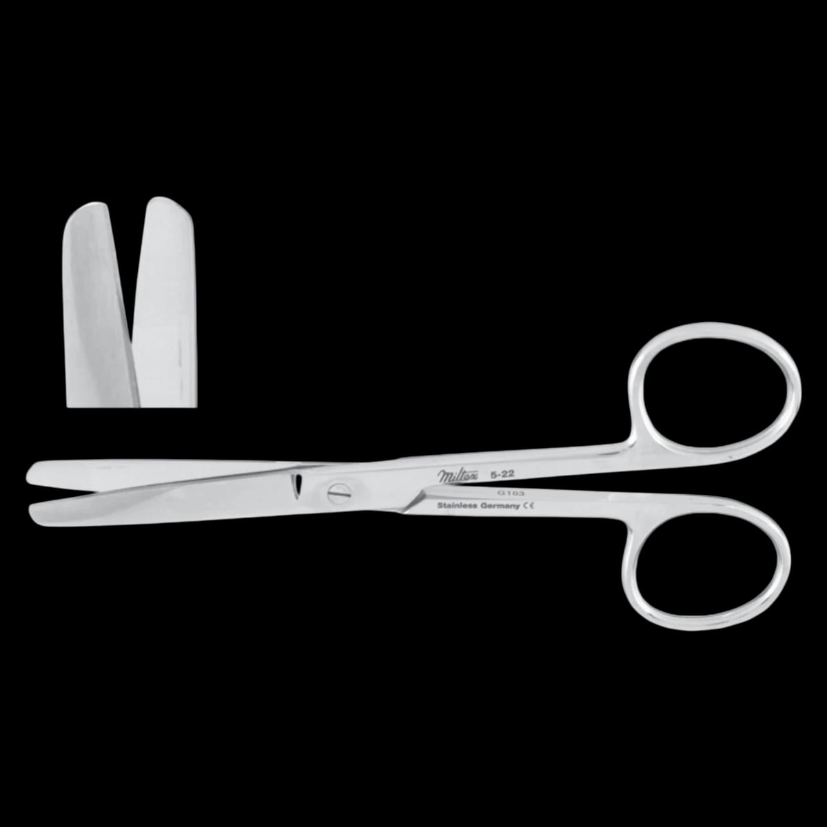 Miltex Operating Scissors, Straight, 5-1/2" (14 cm), Stainless Steel, Autoclavable