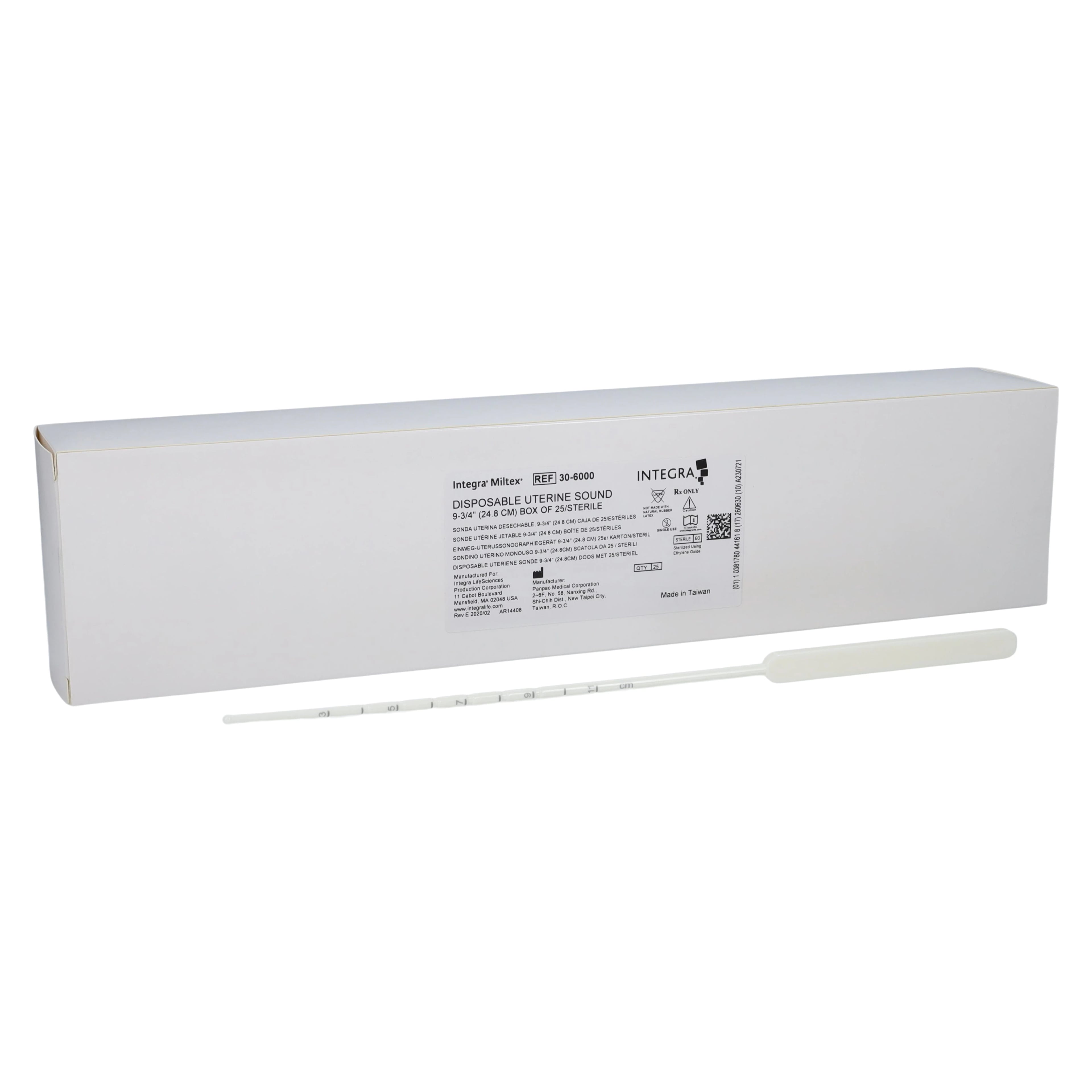 Disposable Uterine Sound, 9-3/4 inch, Sterile, Polyethylene, 25/Package