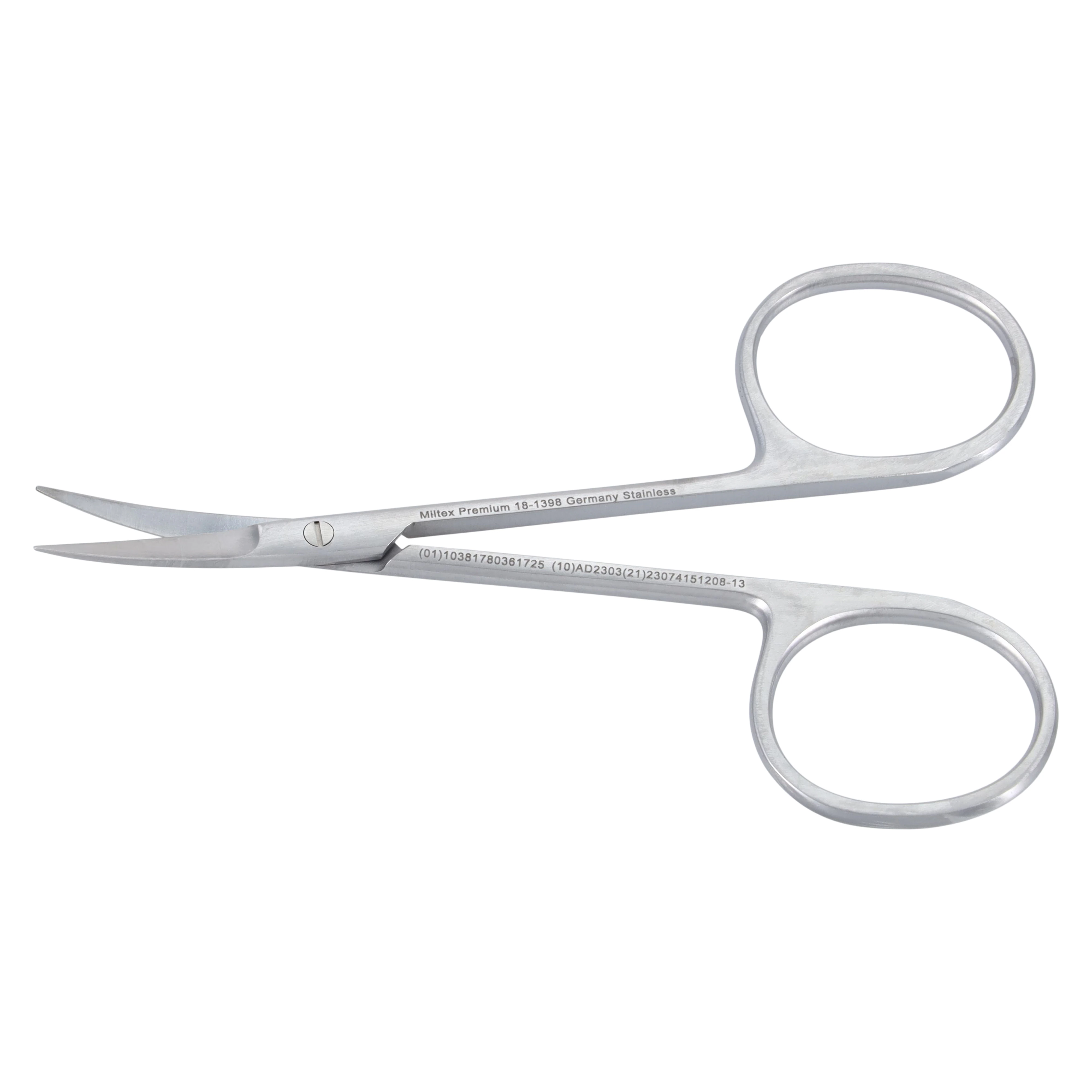 Miltex-Integra Curved Iris Scissors, 3-1/2" (9 cm), Delicate, 20 mm Blades, Stainless Steel