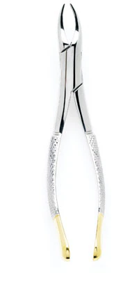 Miltex #69TC Extracting Forceps, Tungsten Carbide Serrated Beaks, 24kt Gold-Plated Handle Tips, 1 Each