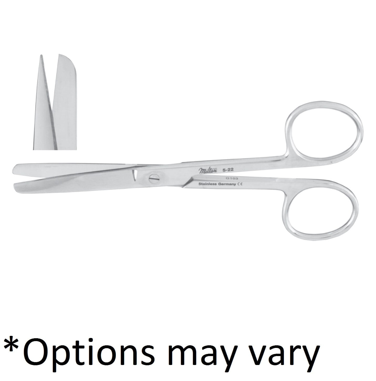 Miltex Operating Scissors, Straight, Sharp/Blunt, 6-1/2" Stainless Steel, Autoclavable, Each