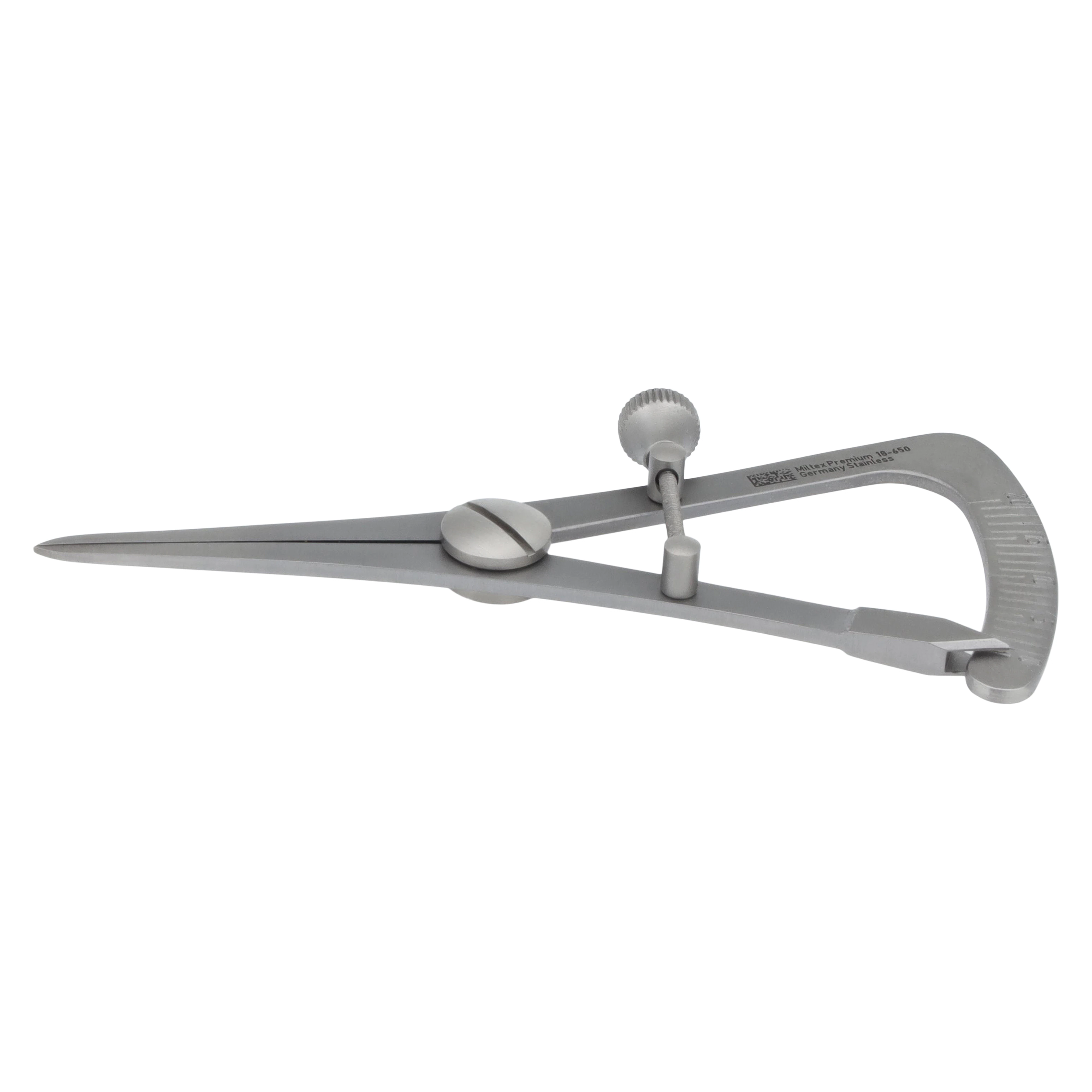 Miltex 3.25" Castroviejo Combination Measuring and Marking Caliper, Graduated 0-20 mm, Stainless Steel