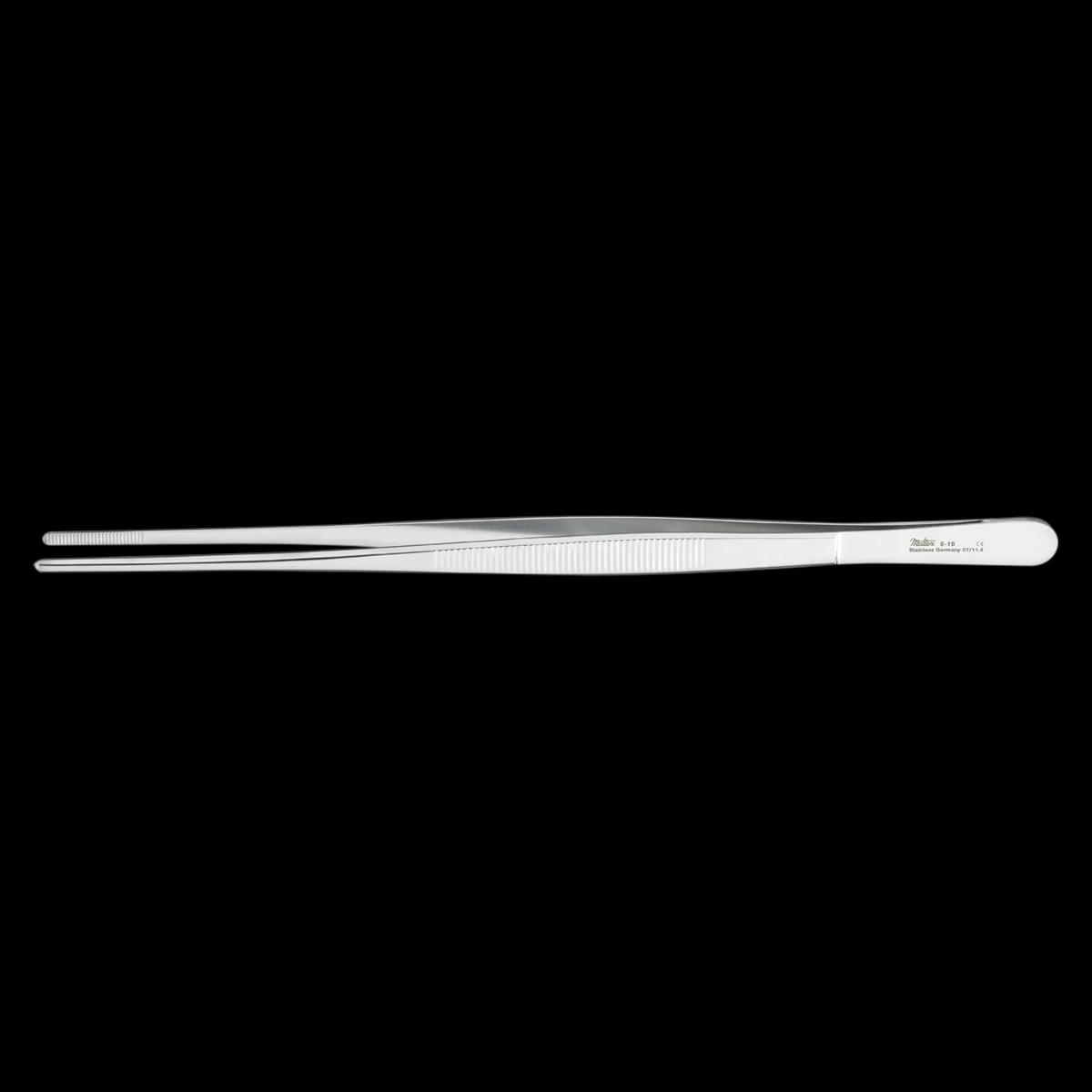 Miltex Dressing Forceps, Serrated, Standard, 10 inch, Stainless Steel, Autoclavable, Each
