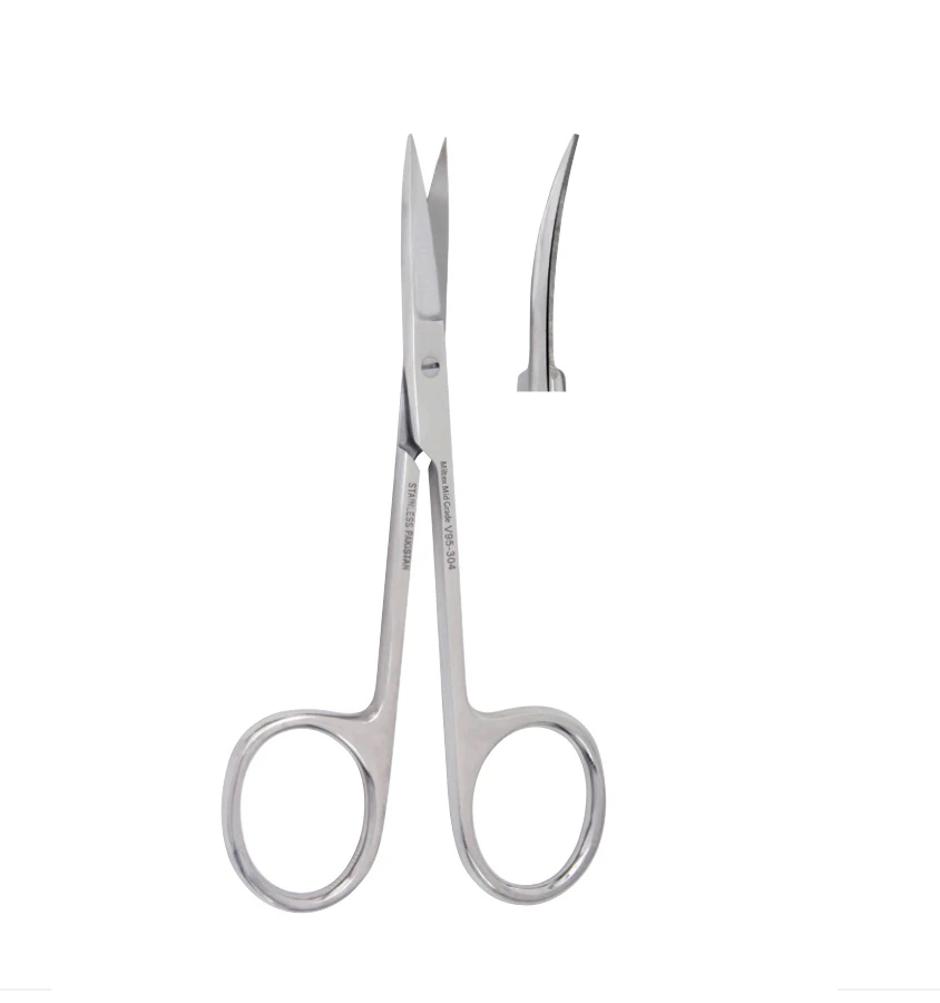 Miltex Vantage Iris Scissors, Curved, 4-1/8" (105mm), Stainless Steel, V95-306