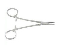 Brown Needle Holder, Fine Serration, 6-3/4" (17.1 cm), Stainless Steel