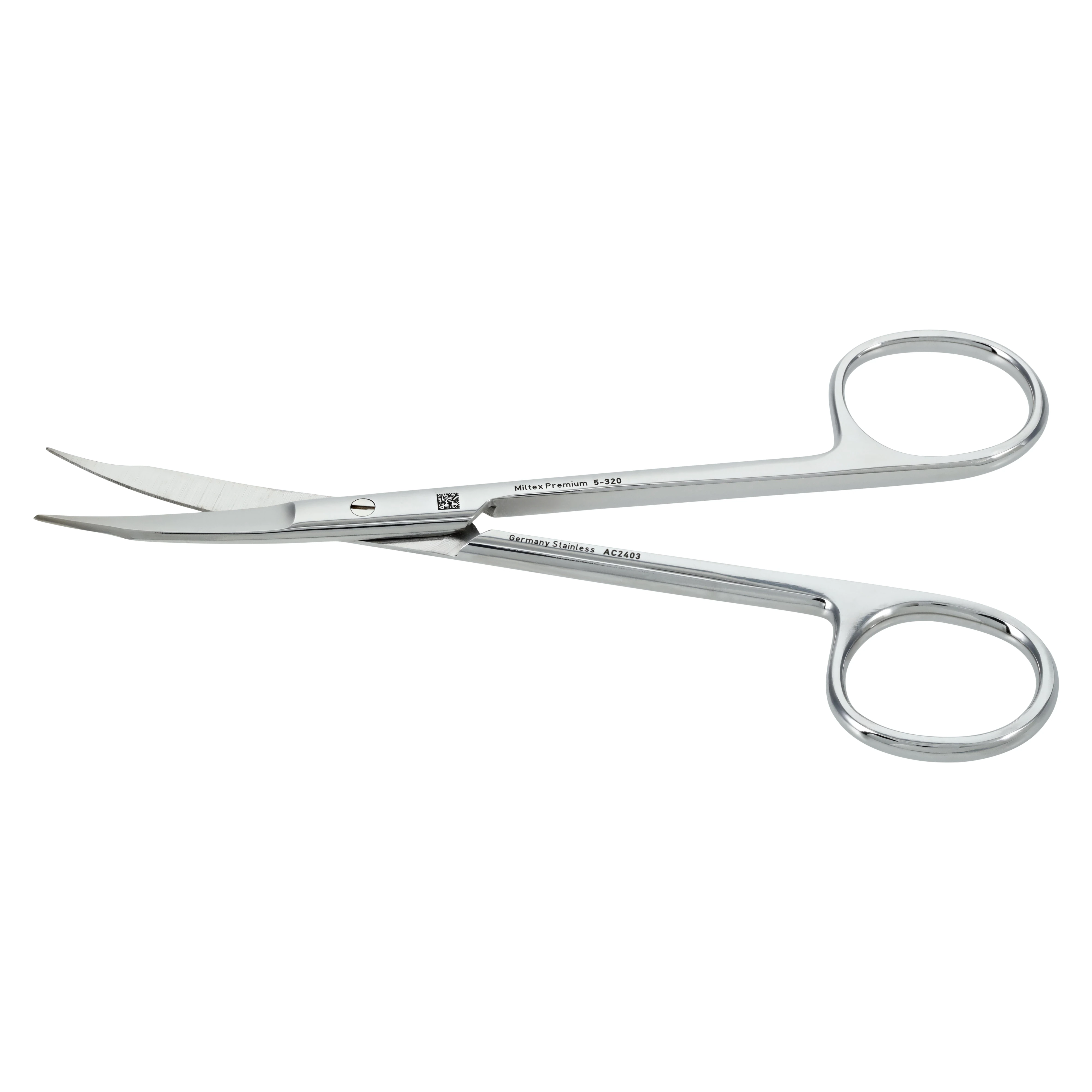 Miltex Goldman-Fox Surgical Scissors, 5-1/8", Curved, One Serrated Blade, Stainless Steel, 1 Each