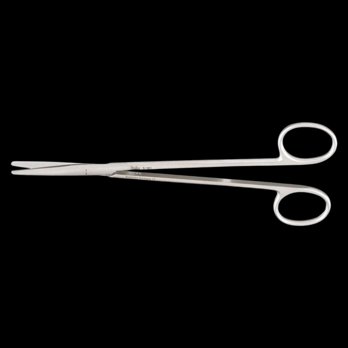 Miltex Metzenbaum Scissors, Straight, 7" (17.8 cm), Stainless Steel, Reusable