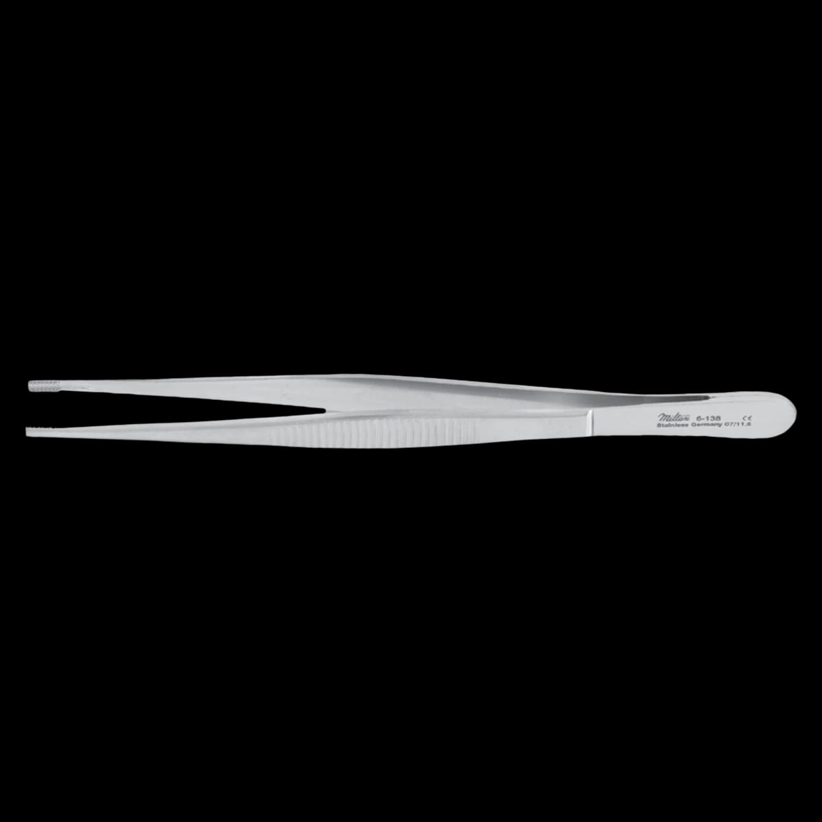 Brown Tissue Forceps, 6" Straight, 8x8 Teeth, Stainless Steel, Autoclavable, Each