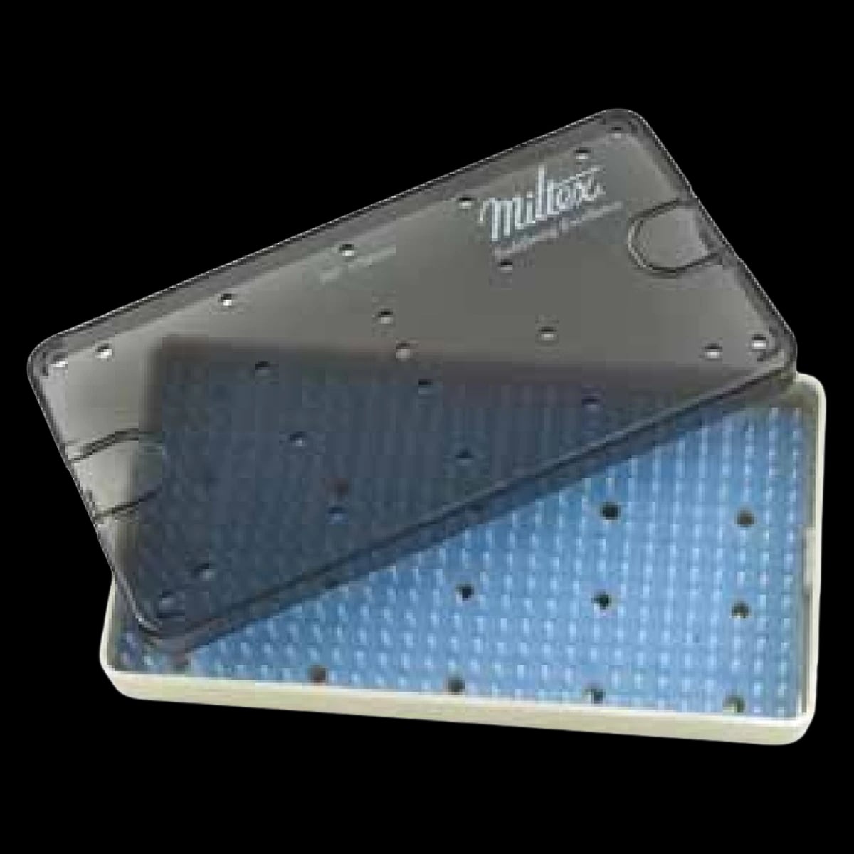 Miltex Instrument Sterilization Tray with Silicone Mat, Single Layer, Small, 4" x 8", 3-200300