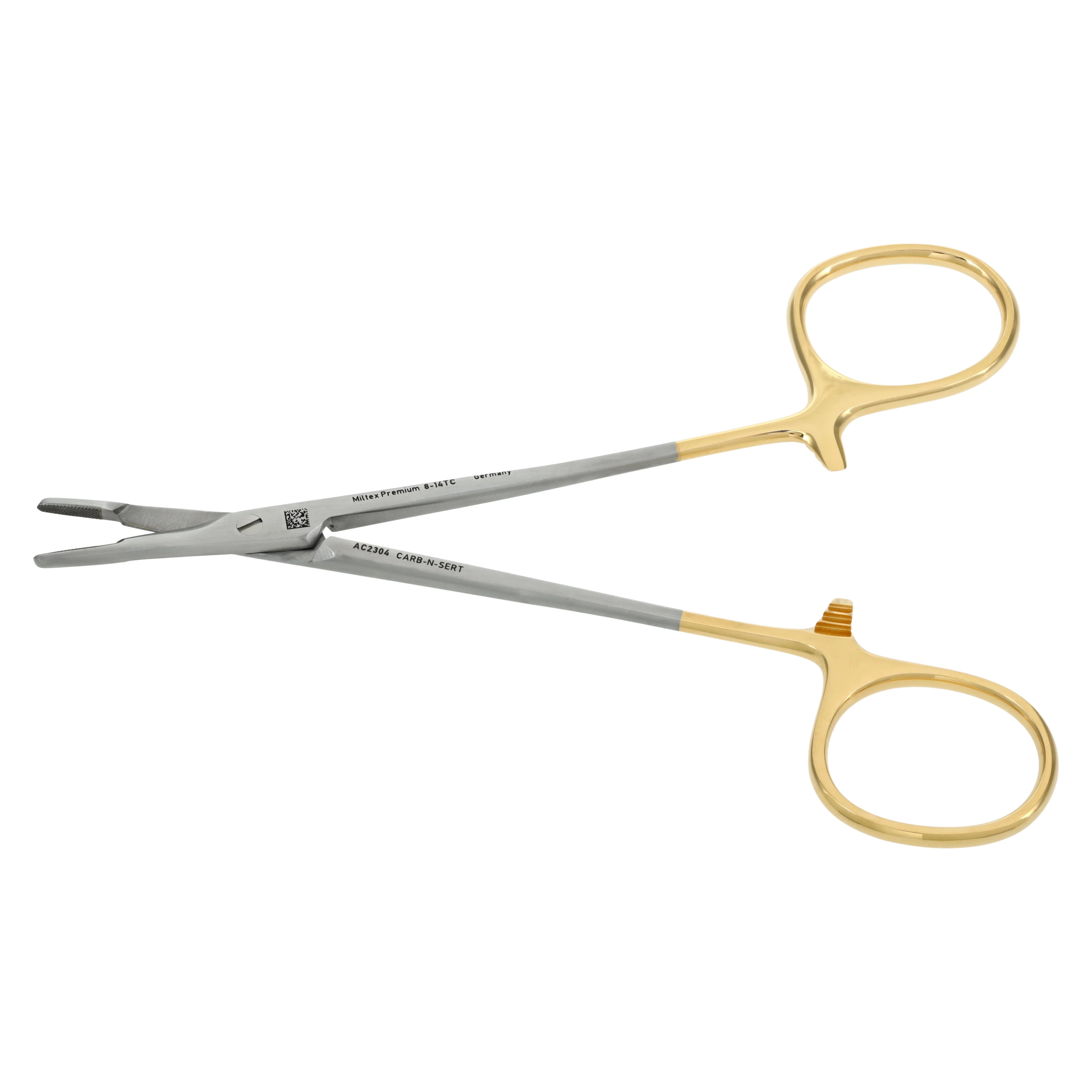 Olsen-Hegar Needle Holder with Suture Scissors, Serrated Jaw, Tungsten Carbide, 4-3/4"