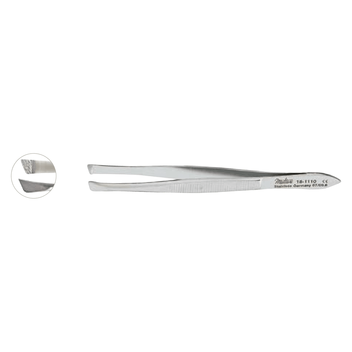 Miltex Bergh Cilia Forceps, 3.5" (3-1/2"), 5 mm Wide Diagonal Jaws with Horizontal Serrations, Stainless Steel, Autoclavable