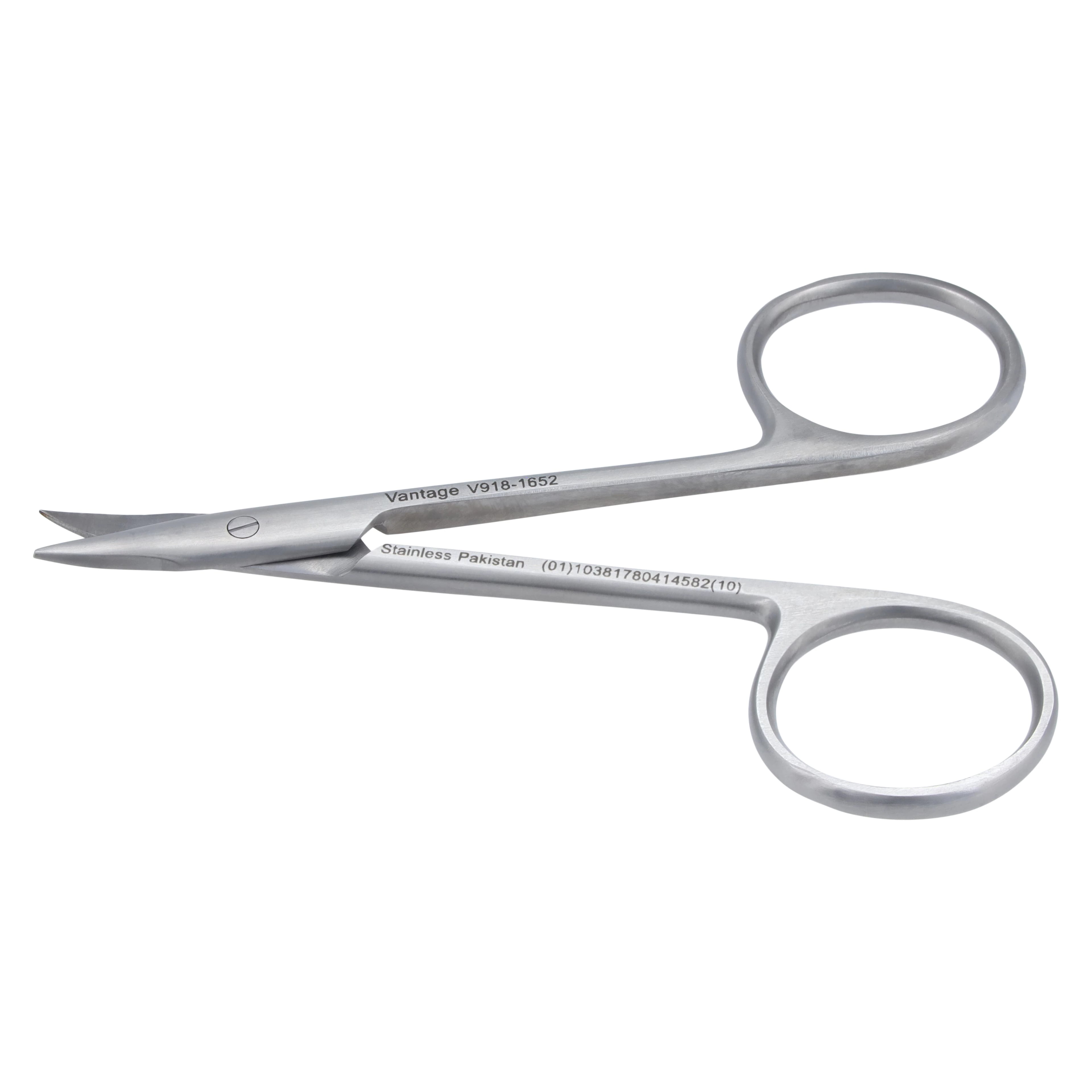 Miltex Vantage Gradle Eye Suture Scissors, Curved, 3-3/4", Stainless Steel