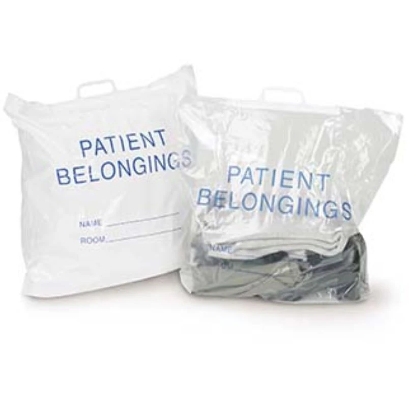 Medegen Patient Belonging Bag, Clear/Blue, 20x20x3"