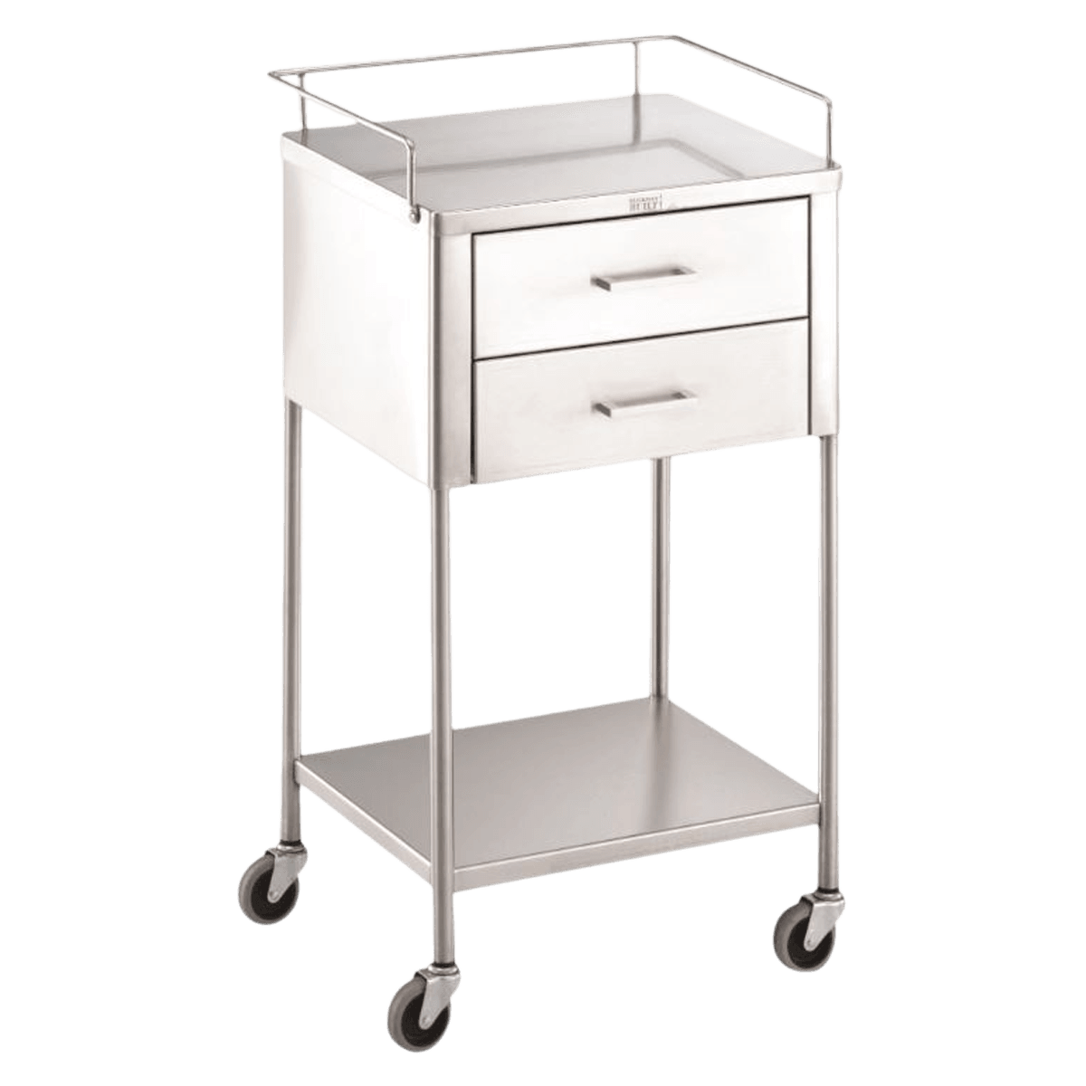 Blickman Industries Utility & Anesthesia Cart, Stainless Steel, 2 Drawer