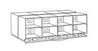 Lazy Susan Suture Rack, Reusable, 20-1/2 x 11-1/2 x 20-3/4", with 8 Modular Racks