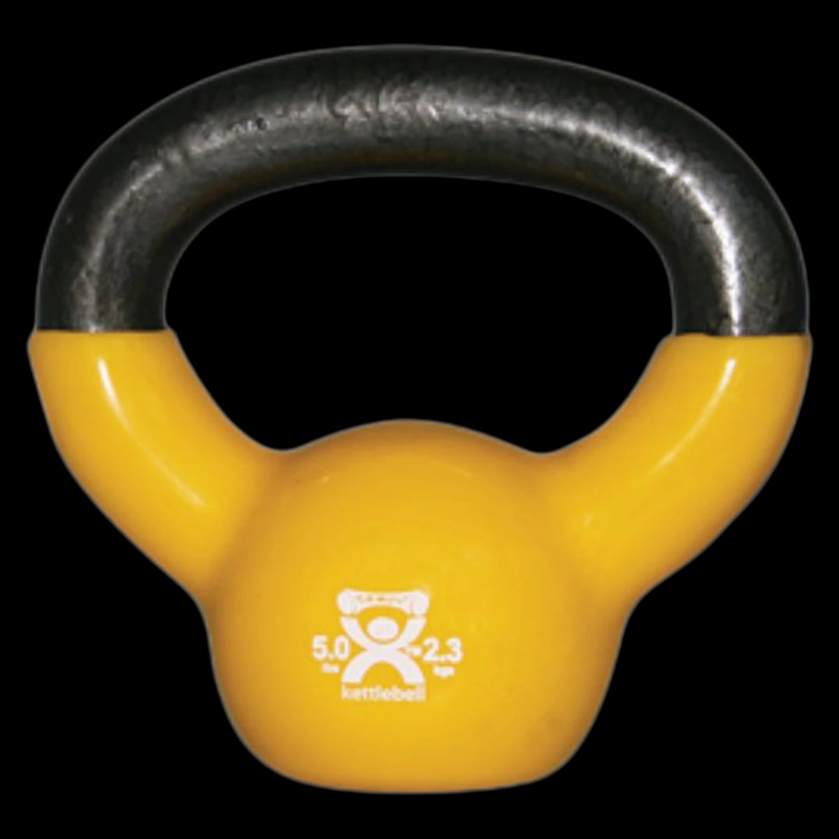 CanDo Vinyl Kettlebell, 5 lb, Yellow