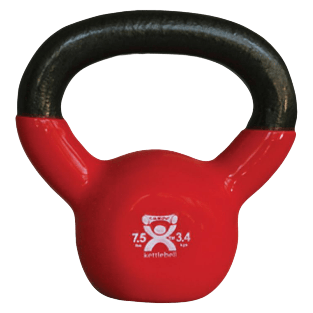 CanDo Kettlebell, 7.5 lb, Vinyl Coated, Red