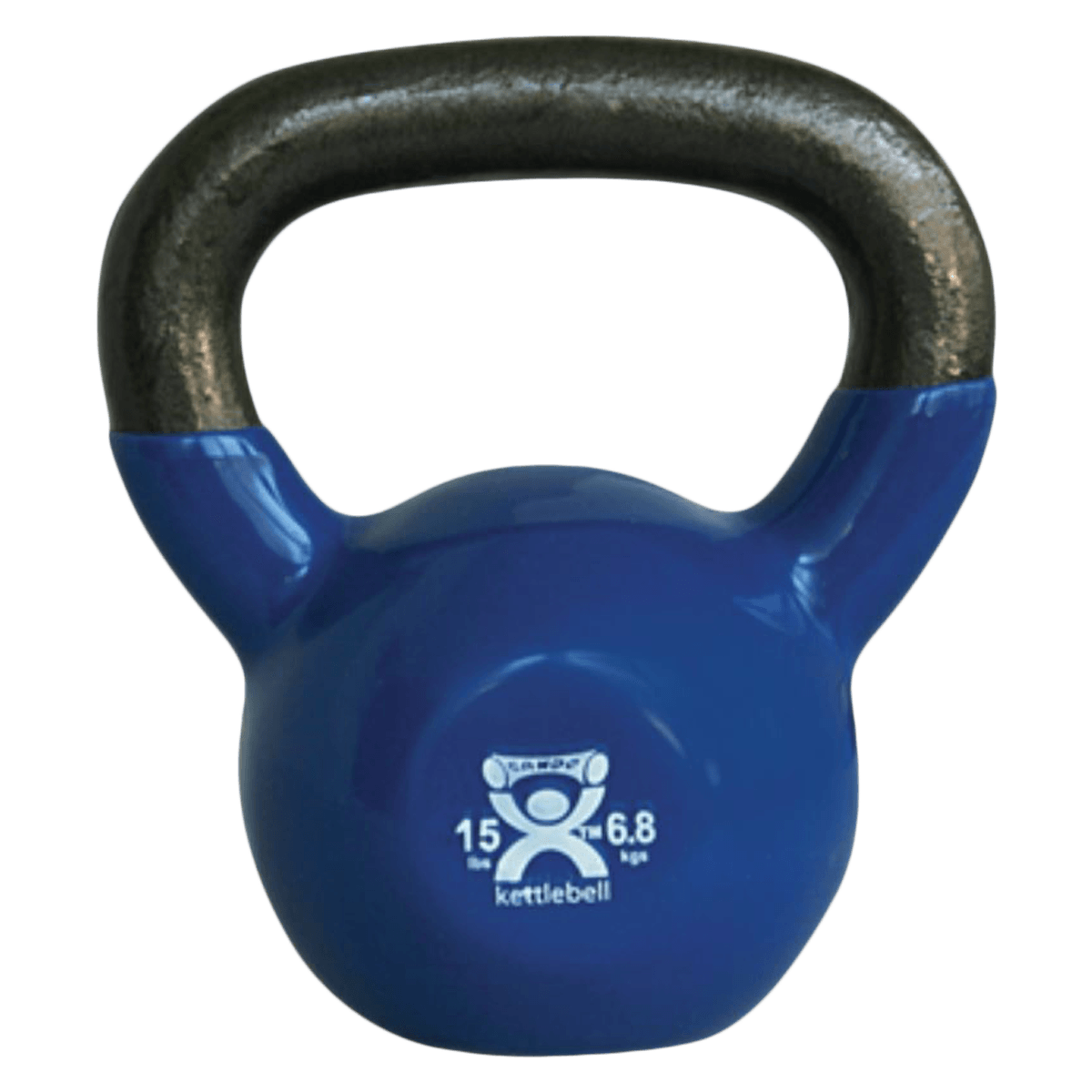 CanDo Vinyl Kettlebell, 15 lb, Blue