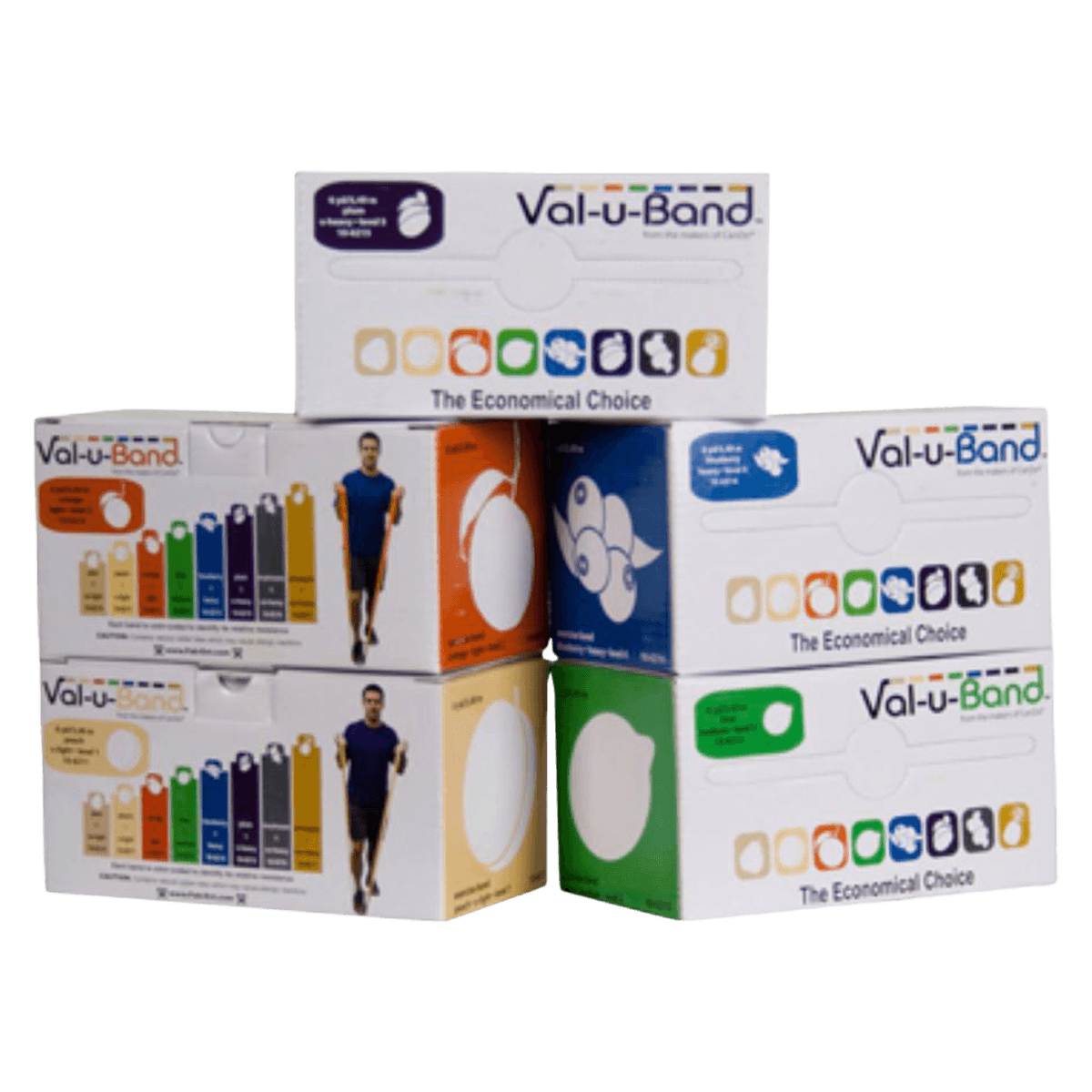 Val-u-Band Exercise Band, 6 yd x 5", Multicolor, Levels 0-7