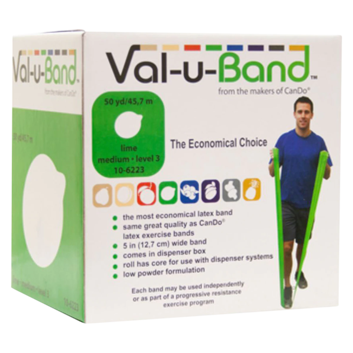 Val-u-Band Exercise Band, Lime, Level 3/7, 5" x 50 yd Roll