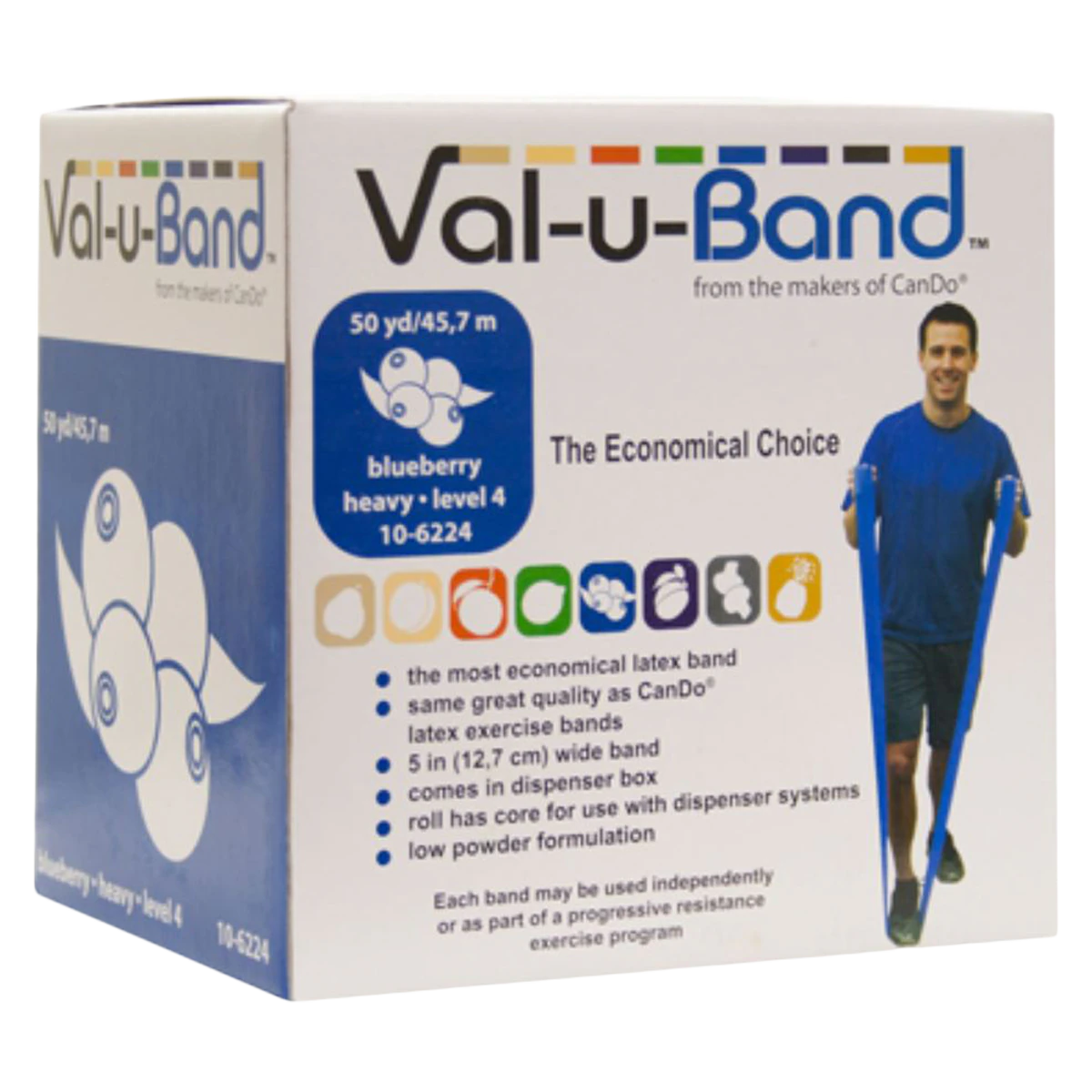 Val-u-Band Exercise Band, Blueberry, Level 4/7, 5" x 50 yd Roll