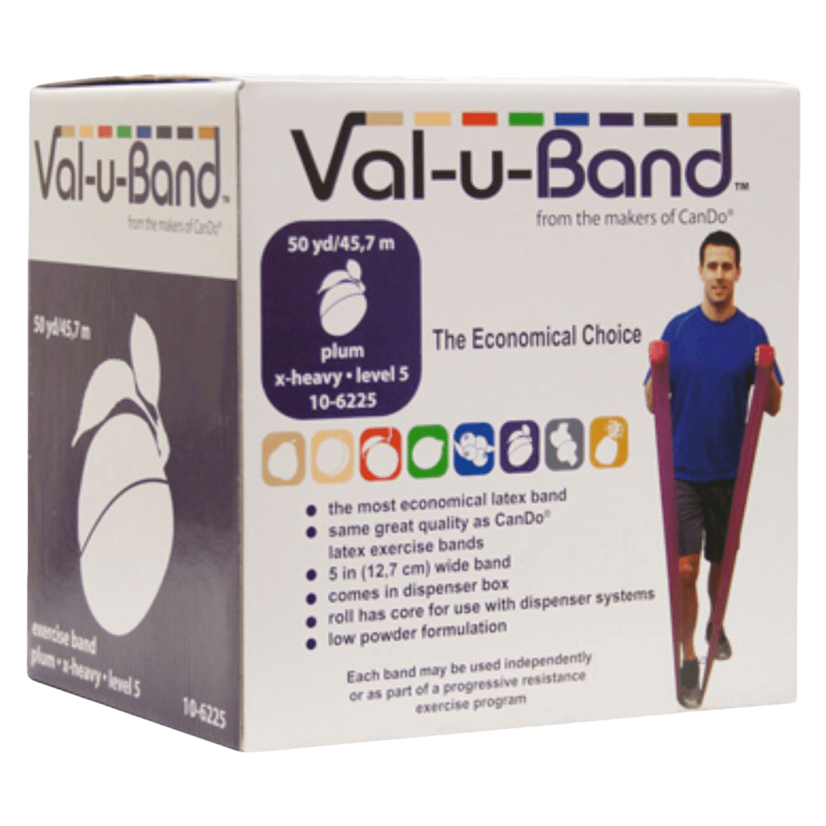 Val-u-Band Exercise Band, Plum, Level 5/7, 5" x 50 yd Roll