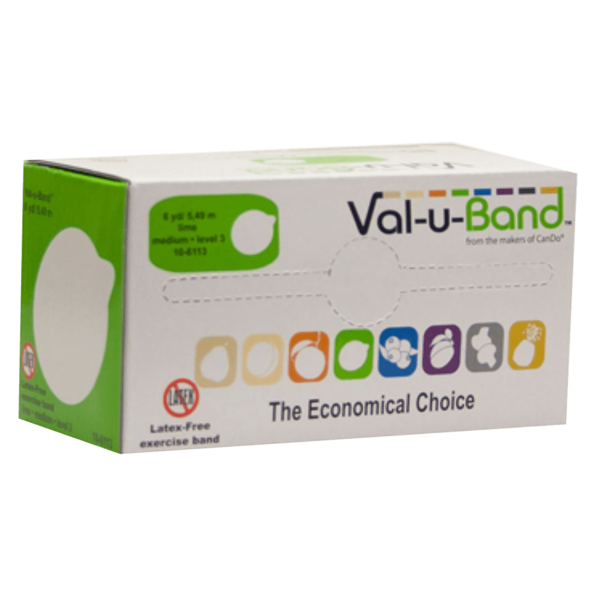 Val-u-Band Exercise Band, Lime, Level 3, 6 yd x 5 in