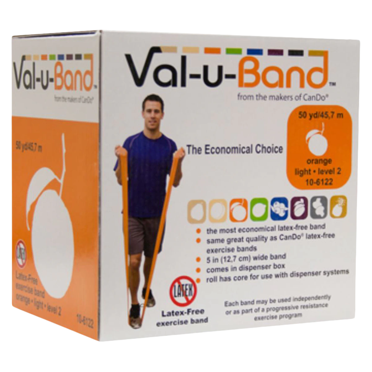 Val-u-Band Exercise Band, Orange, Level 2, 5" x 50 yd Roll