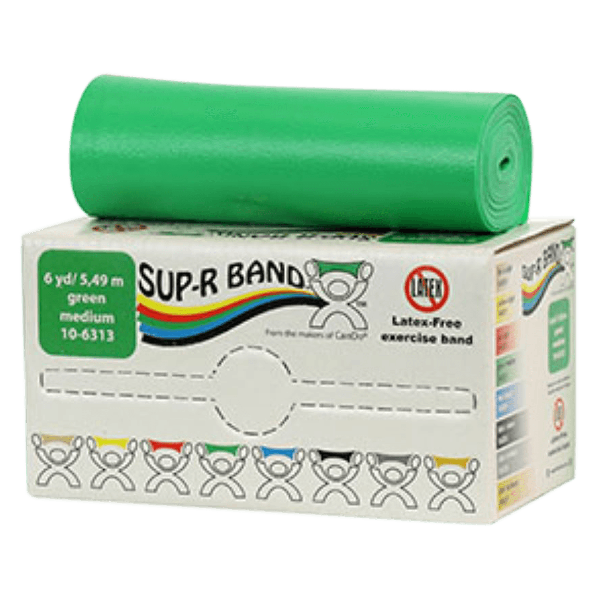 Fabrication Enterprises Sup-R Band Exercise Band, 6 yd x 5 in, Green, Medium Resistance