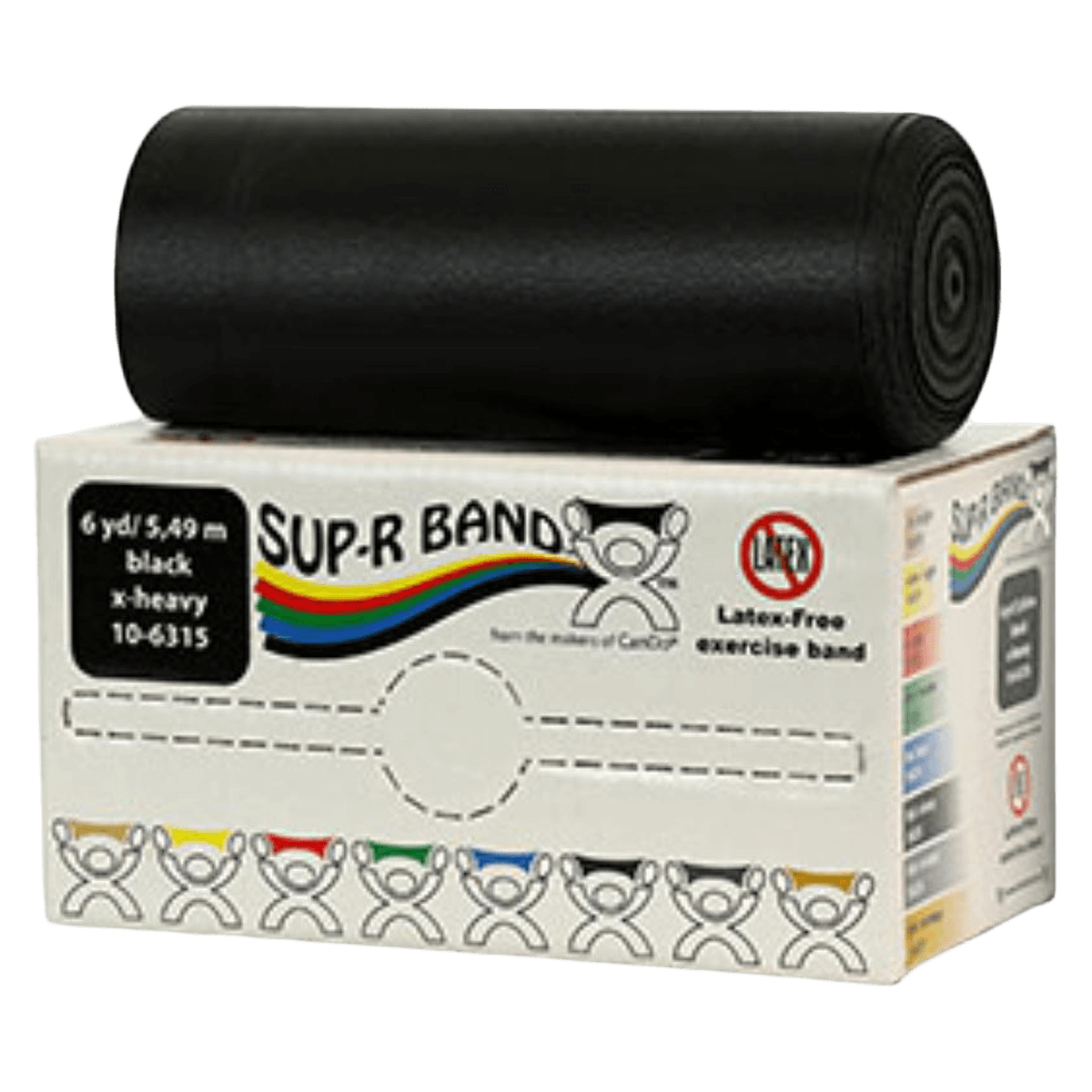 Fabrication Enterprises Sup-R Band Exercise Band, 6 yd, Black