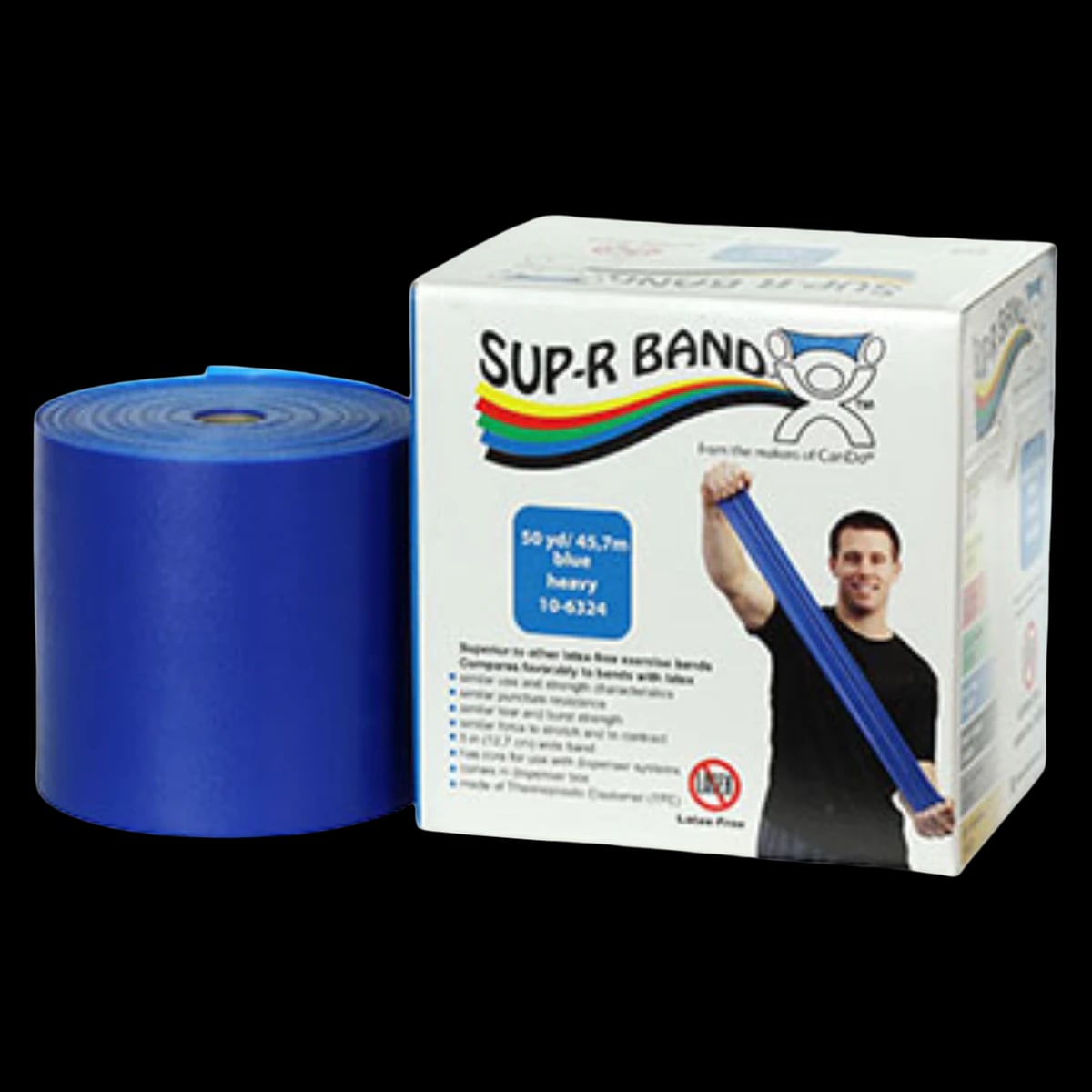Fabrication Enterprises Sup-R Band Exercise Band, Blue, Heavy Resistance, 5" x 50 yd Roll