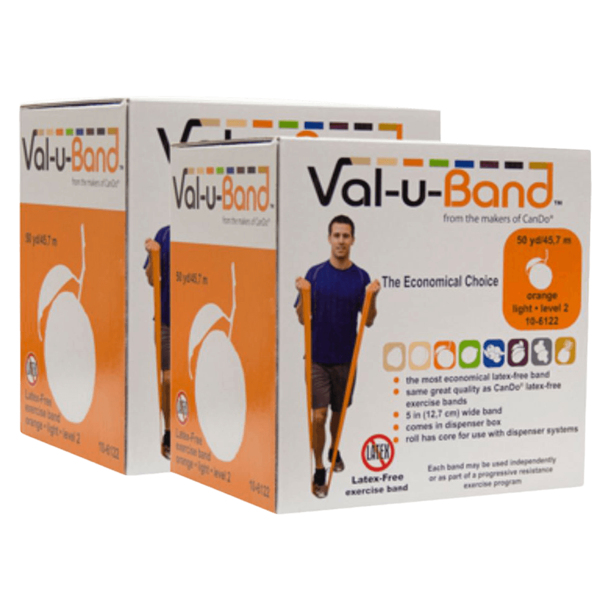 Val-u-Band Exercise Band, 50 yd x 5" Roll, Orange, Level 2 (Medium Resistance)