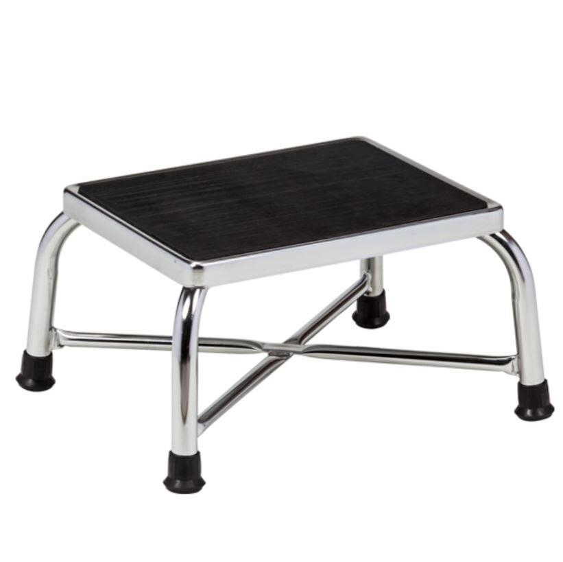 Clinton Industries Bariatric Step Stool, Chrome, 4-Leg, Each