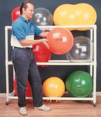 CanDo Ball Rack PVC, 62" x 20" x 72", White
