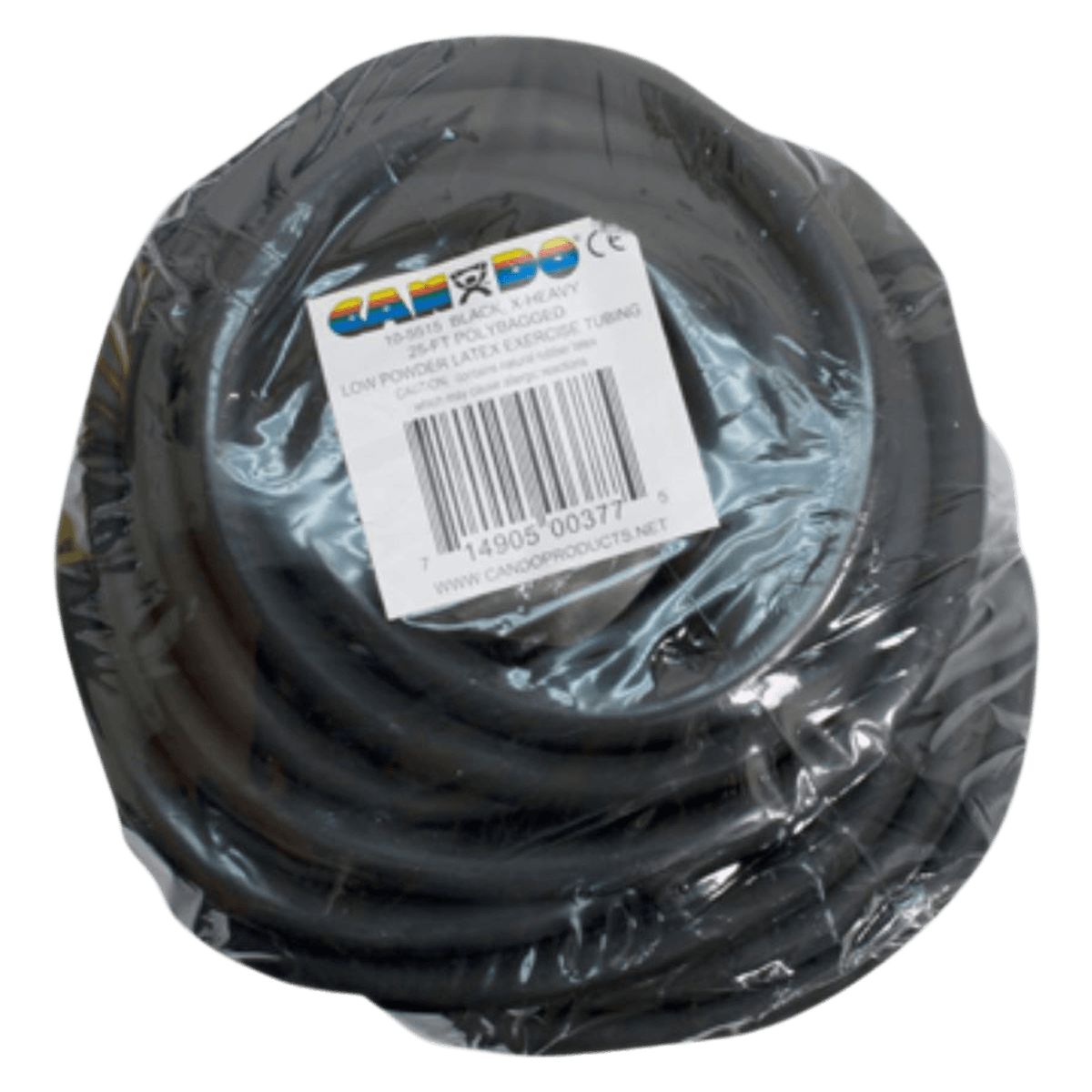 CanDo Exercise Tubing, Black, X-Heavy Resistance, 25 ft Roll