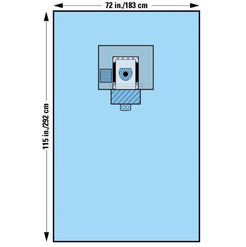 O & M Halyard Ocuarts Ophthalmic Sterile Surgical Drape, 72x115", 2x1-1/2" Fenestrated