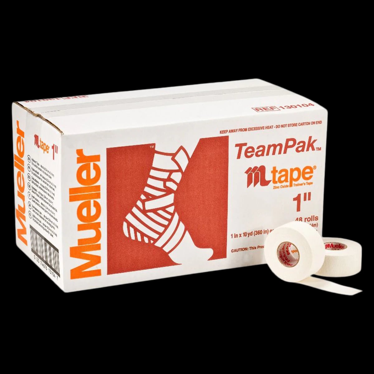 Mueller M-Tape Zinc Oxide Athletic Tape, Cotton, 1" x 10 yd, White, Non-Sterile, 48/Case
