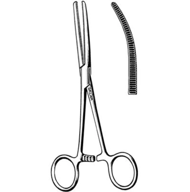Rochester-Pean Hemostatic Forceps, Curved, 6-1/4", Stainless Steel, Each