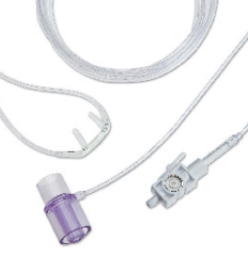 Respironics LoFlo Nasal/Oral CO2/O2 Sampling Cannula, Adult, Clear, 120" Tubing, Disposable, Each