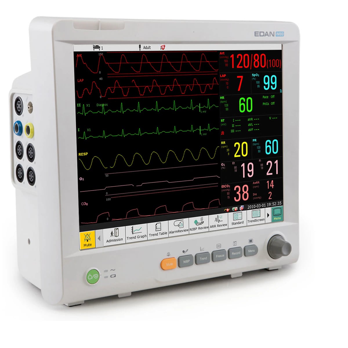 Edan iM80 Patient Monitor with Gas Analyzer (without O2), Color Display