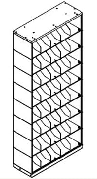 Datum Filing Systems 8-High Filing System, 42"W, Storage Shelving Unit