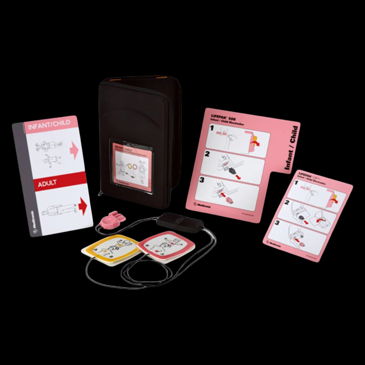 Physio Control LIFEPAK 500/1000 Defibrillator Electrodes, Infant/Child, Multicolor, 10-1/5 x 8-9/10 cm